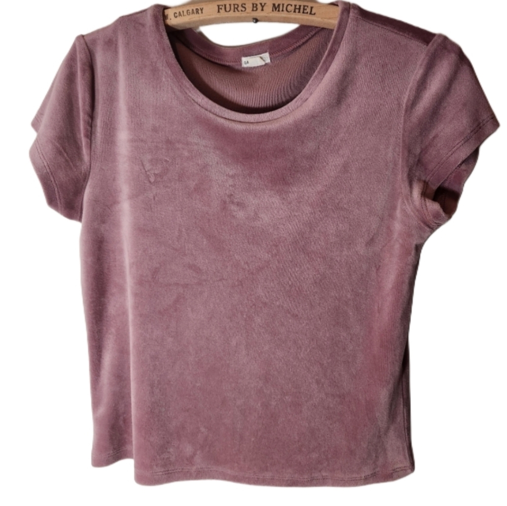 Mauve small tee soft velvet comfortable‎